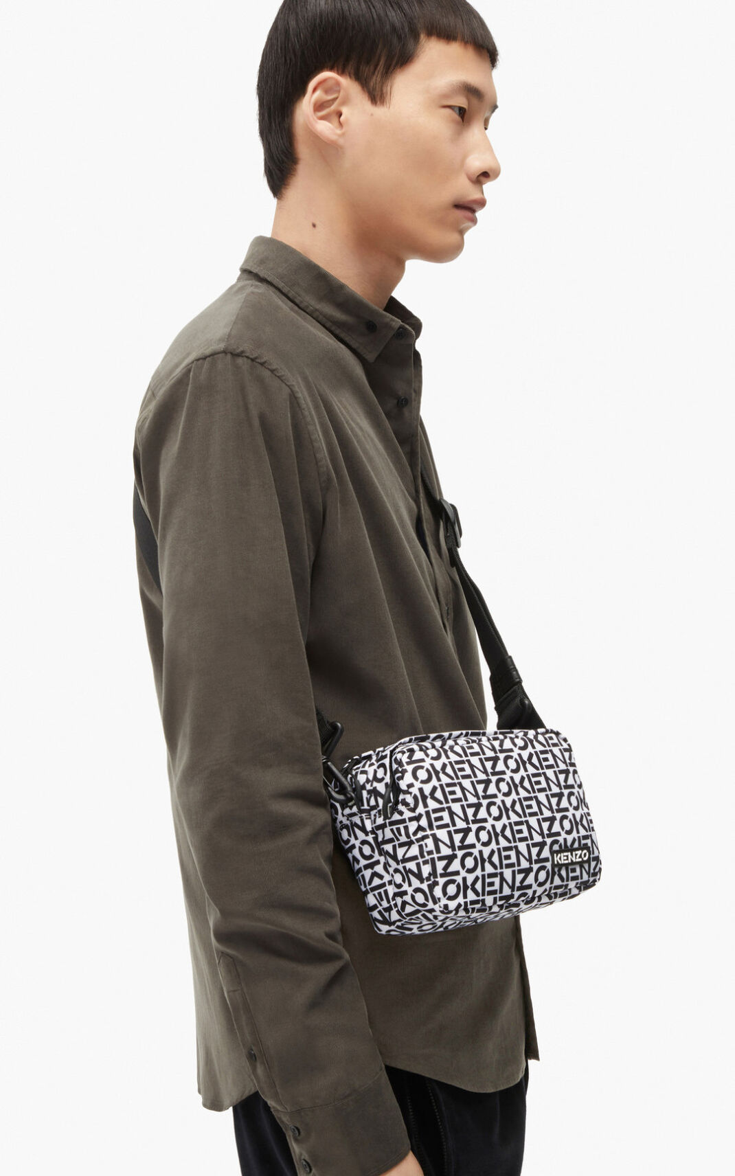 Sac Bandoulière Kenzo Repeat Homme Blanche | CMUV-71536